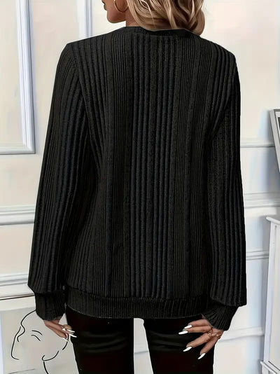 Vayla | Ladies' Zip-Up Rib-Knit Jumper