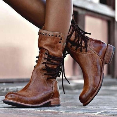 Vayla | Vintage Lace-Up Boots