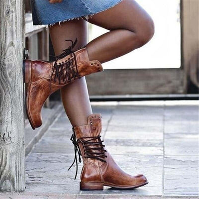 Vayla | Vintage Lace-Up Boots