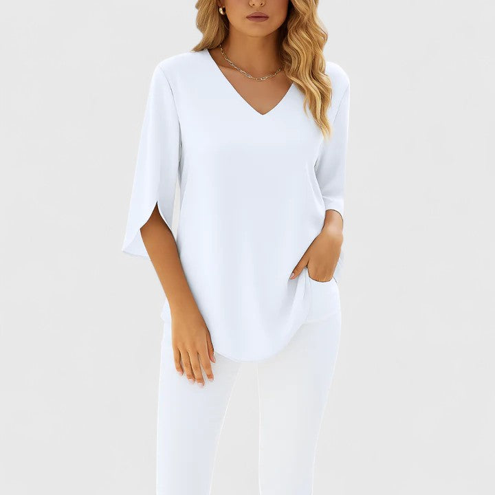 Vayla | Sophisticated V-Neck Blouse