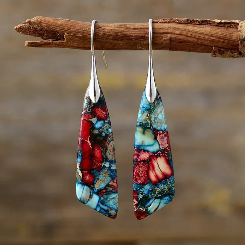 Vayla | Retro Colourful Stone Earrings