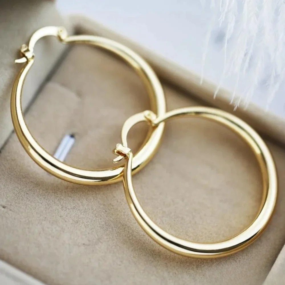 Vayla Large Golden Hoop Earrings |
