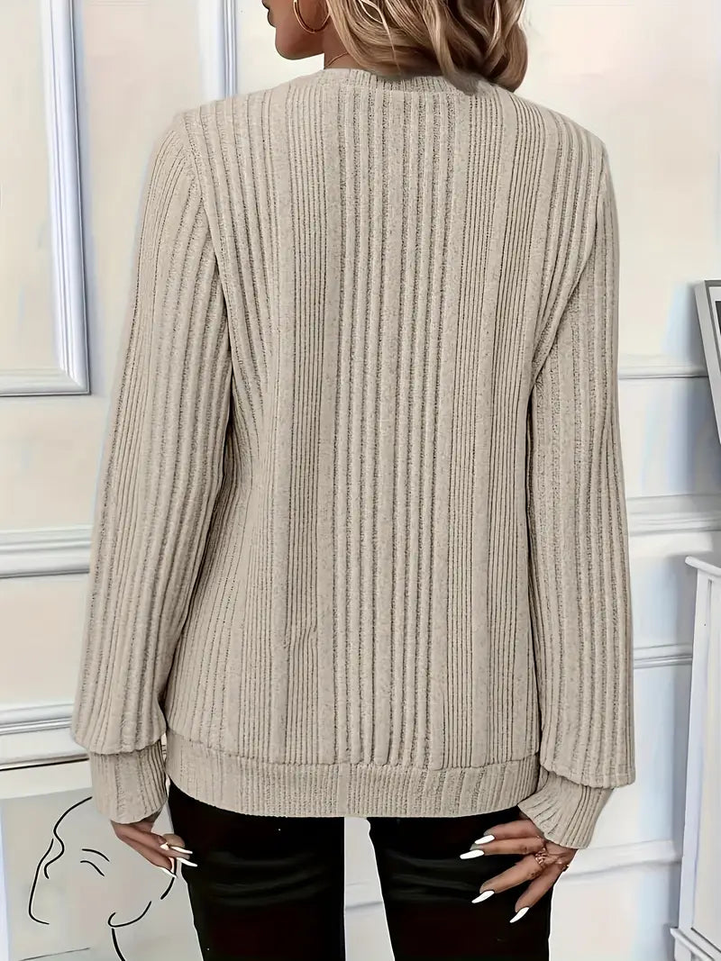 Vayla | Ladies' Zip-Up Rib-Knit Jumper