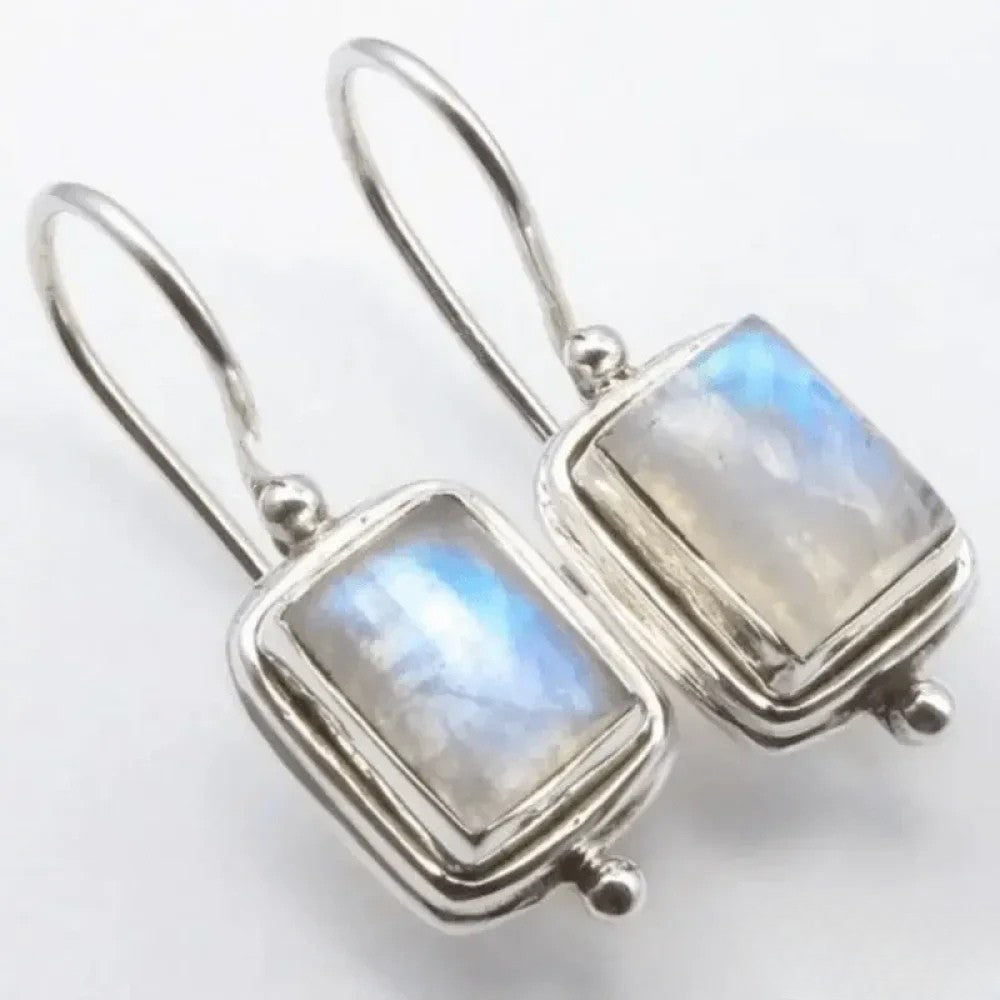 Vayla Retro Moonstone Square Earrings |