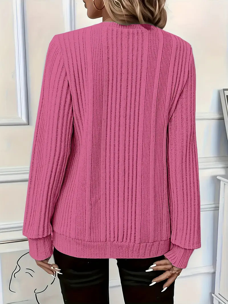 Vayla | Ladies' Zip-Up Rib-Knit Jumper