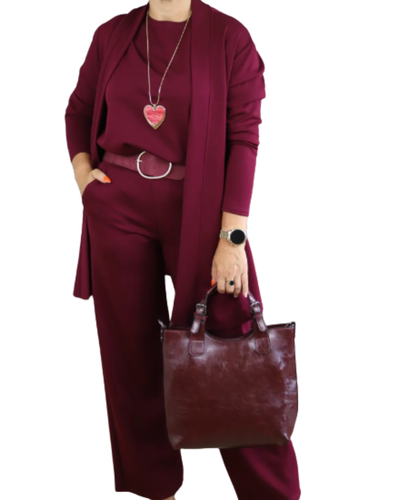 Hannelore | 3-piece set with long cardigan, elegant comfort, and versatile style for all occasions