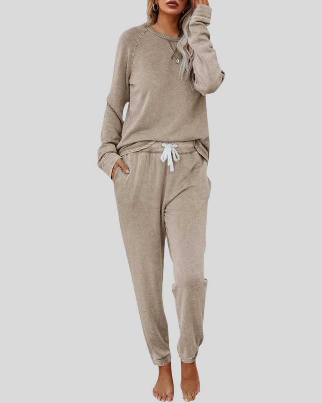 Vayla | Casual Long Sleeve and Sweatpants Set