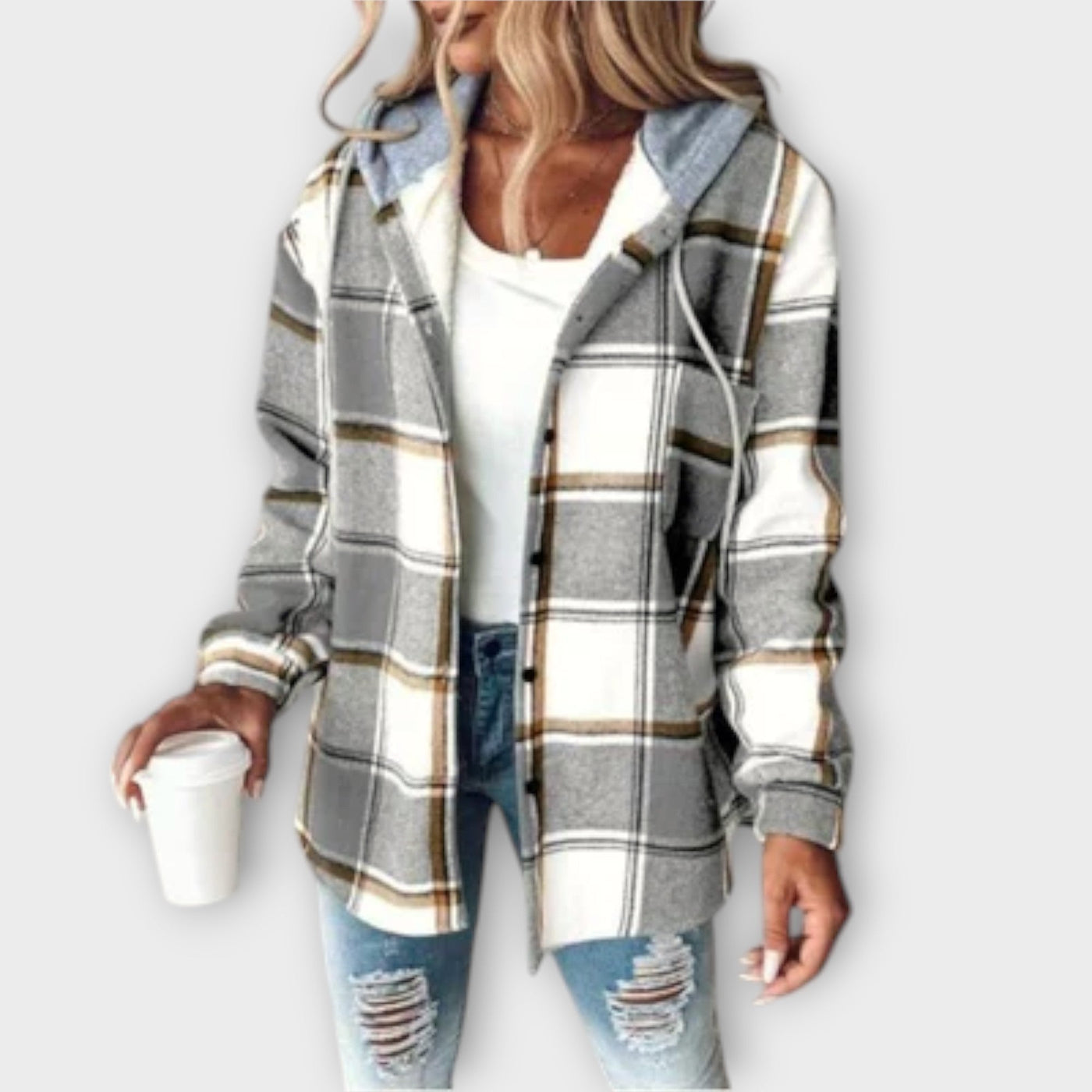Vayla | Plaid Hooded Shacket – Effortless Style & Comfort