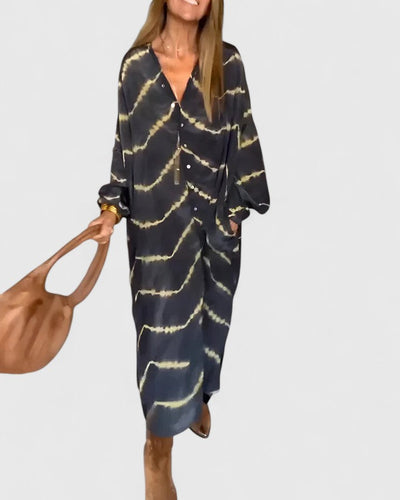 Vayla | Elegant Boho Striped Maxi Dress