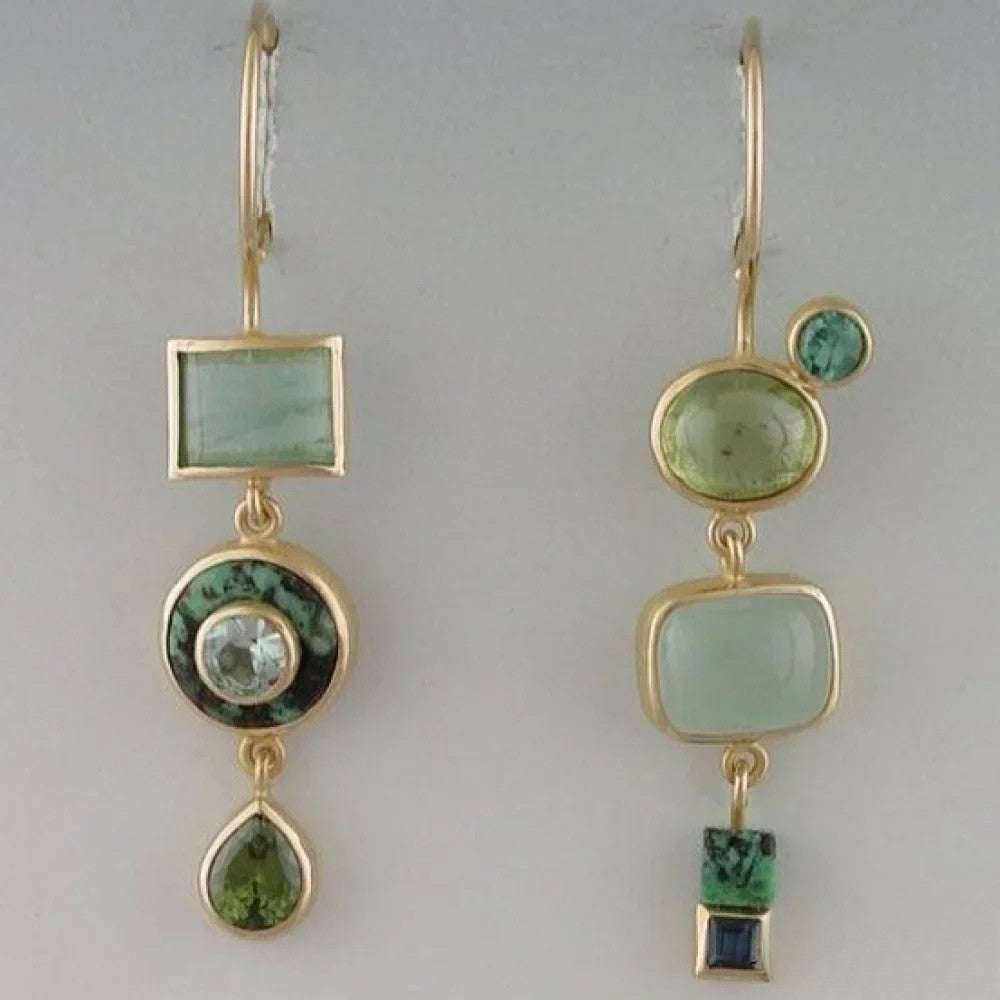 Vayla Retro Green Drop Earrings |