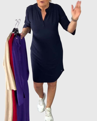 Vayla | Solid V-Neck Dress