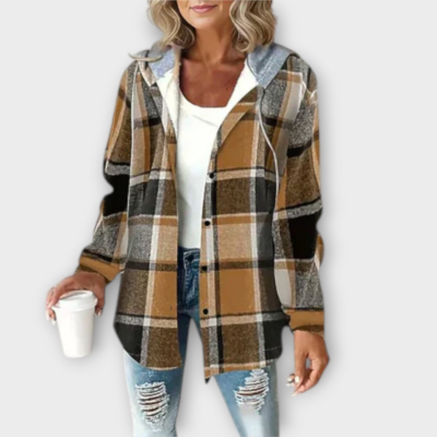 Vayla | Plaid Hooded Shacket – Effortless Style & Comfort