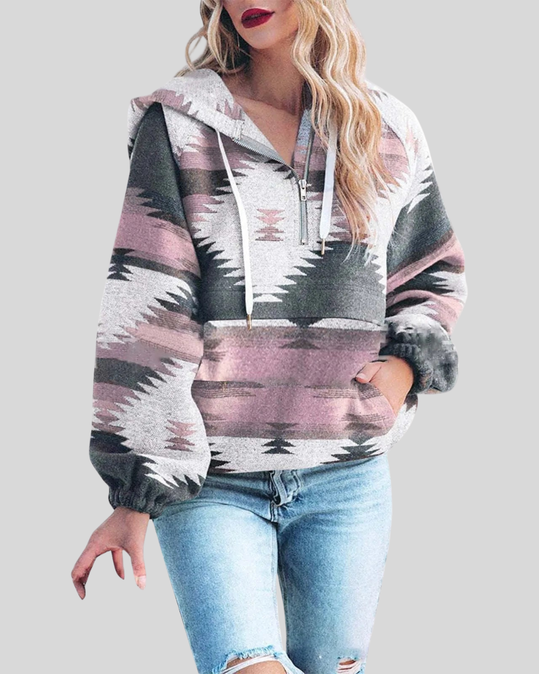 Vayla | Comfy Oversized Zip Up Long Sleeve Hoodie Sweatshirt