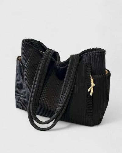 Vayla | Luxurious Ribbed Tote Bag with Cord Detail