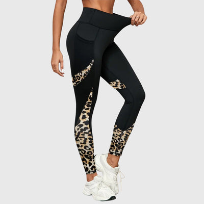 Vayla | High-Waisted Leopard Print Training Trousers