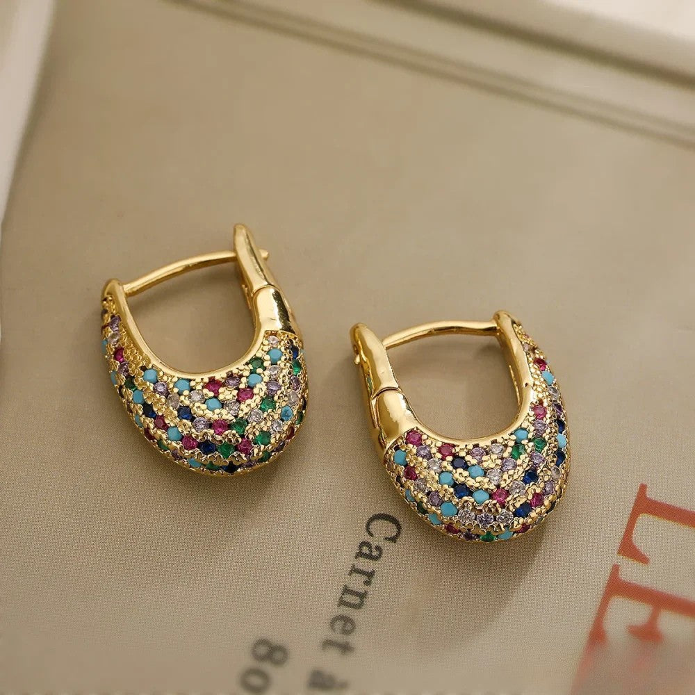 Vayla | Colourful Earrings in Inlay Design