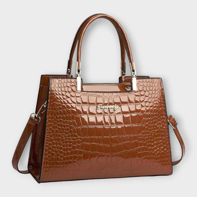 Vayla | Glossy Crocodile Pattern Handbag