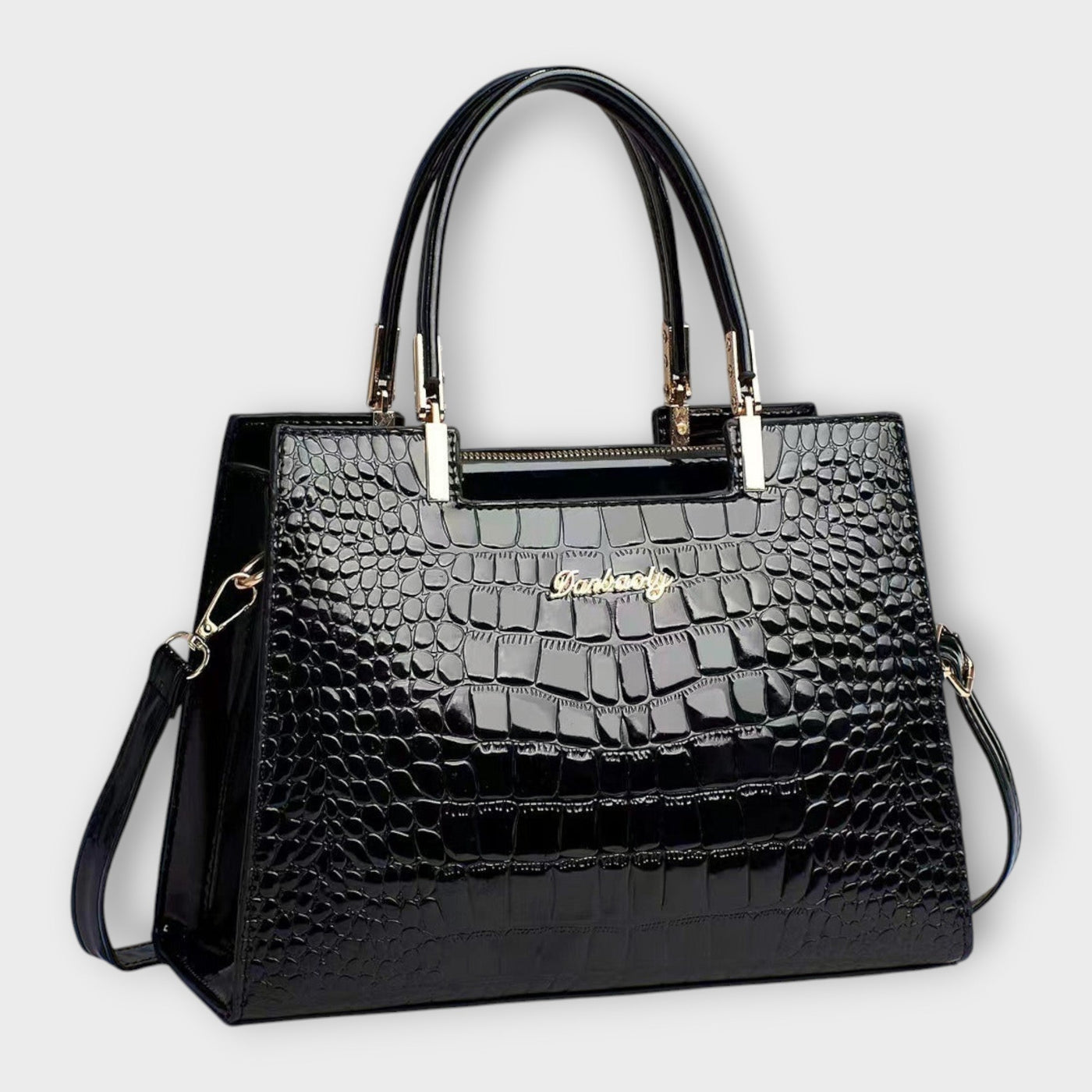 Vayla | Glossy Crocodile Pattern Handbag