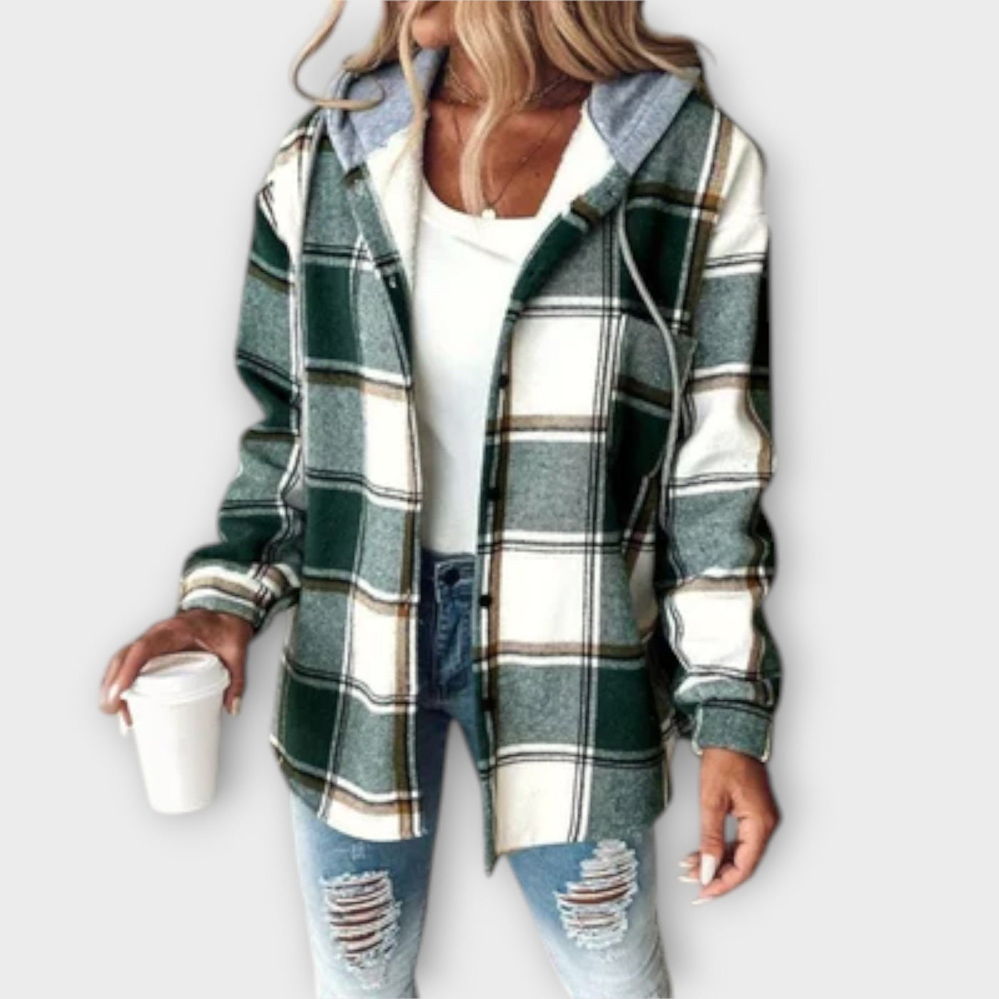 Vayla | Plaid Hooded Shacket – Effortless Style & Comfort