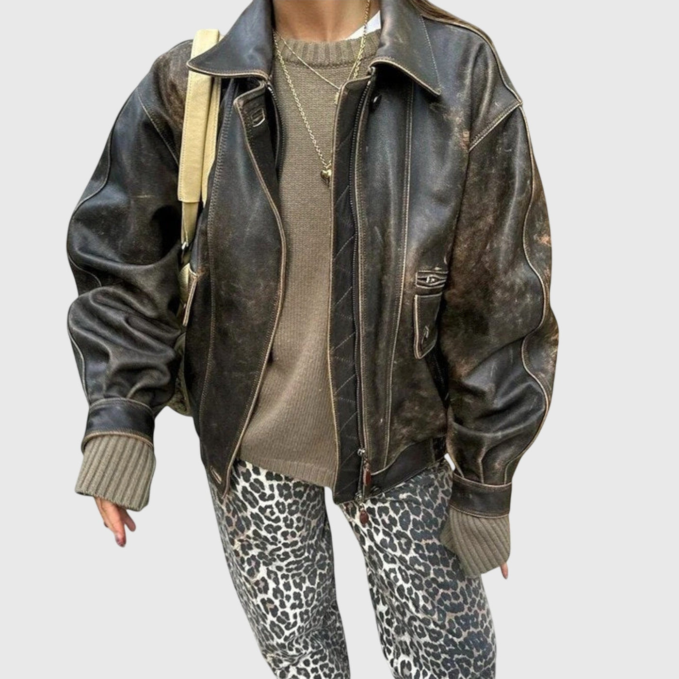 Vayla | Vintage Jeans with Leopard Print