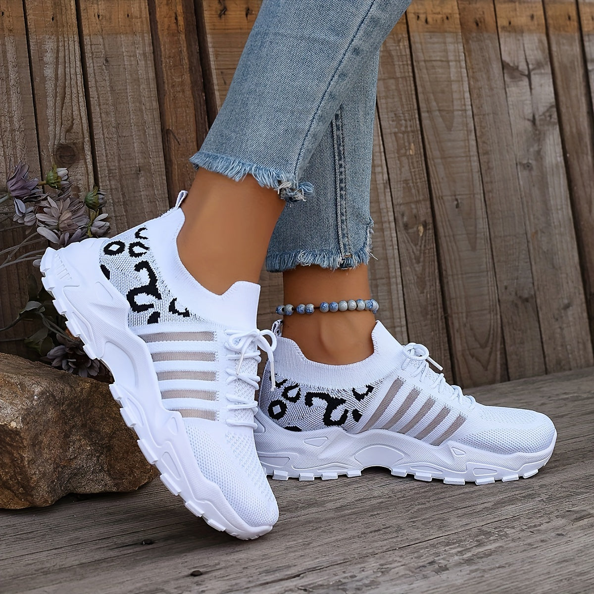 Vayla | Leopard Knit Sneakers