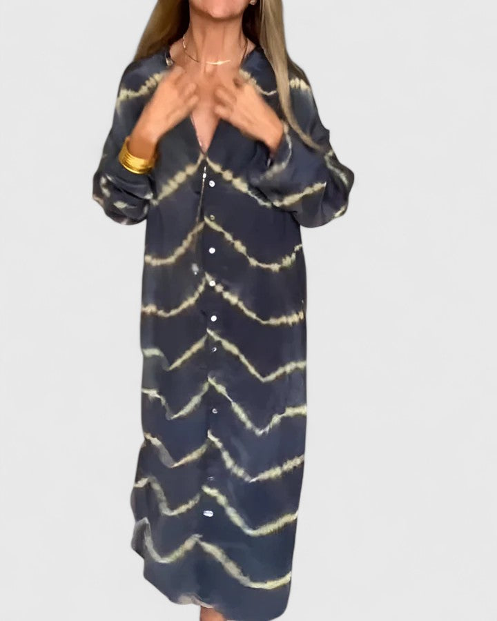 Vayla | Elegant Boho Striped Maxi Dress