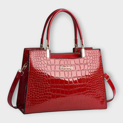 Vayla | Glossy Crocodile Pattern Handbag