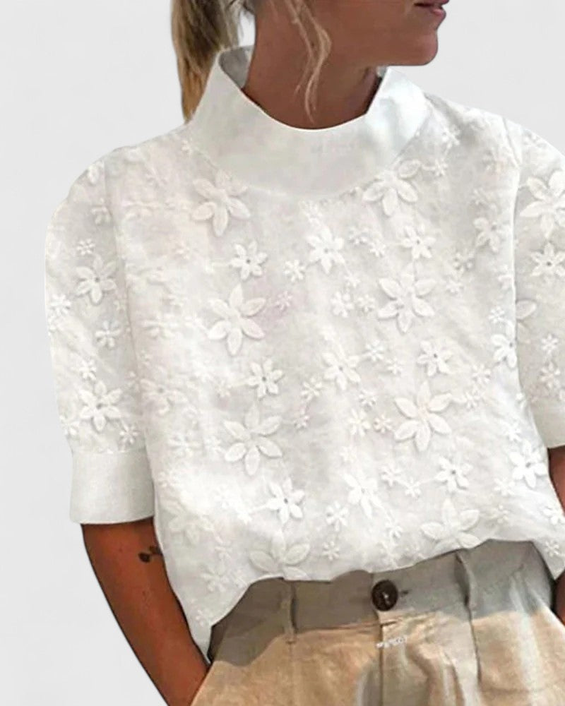 Vayla | Elegant Blouse with Stand Collar