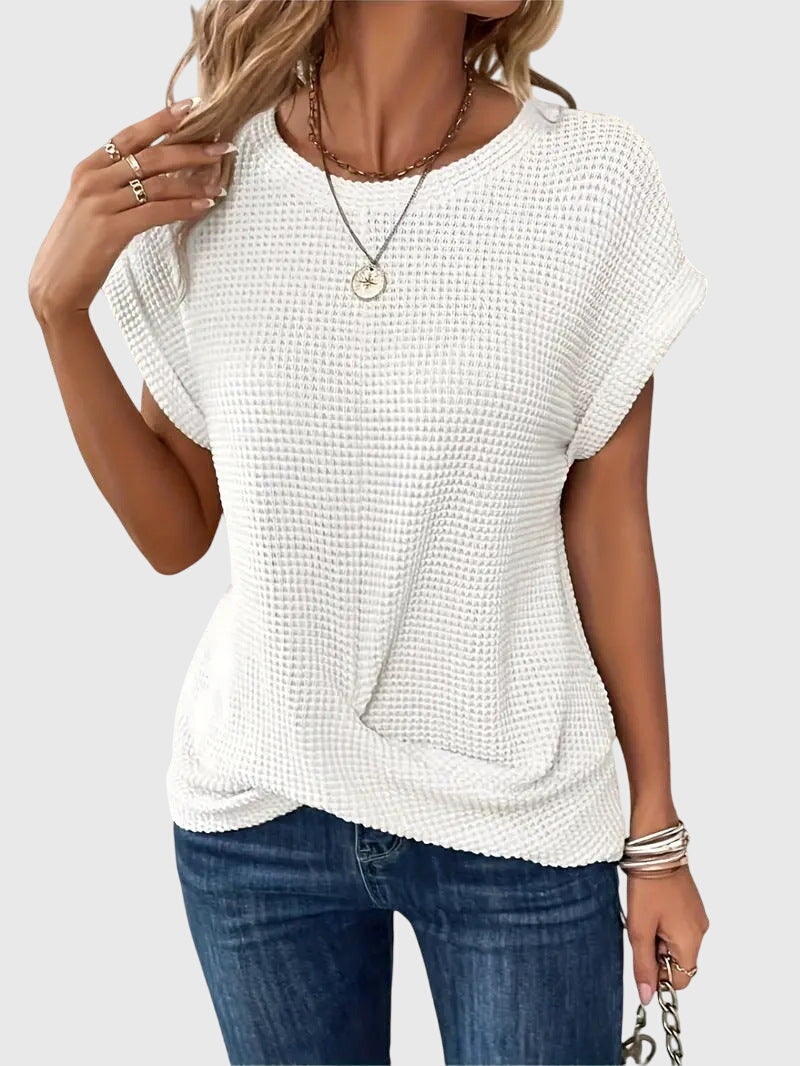 Vayla | Elegant Blouse with Crew Neck