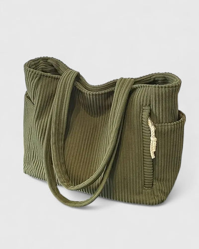 Vayla | Luxurious Ribbed Tote Bag with Cord Detail