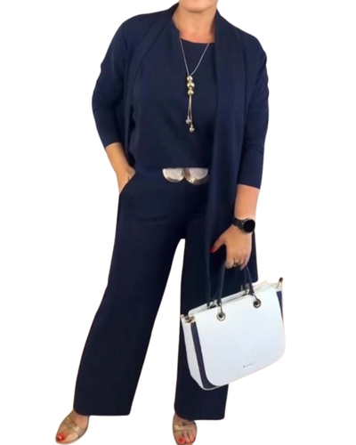 Hannelore | 3-piece set with long cardigan, elegant comfort, and versatile style for all occasions