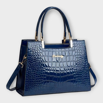 Vayla | Glossy Crocodile Pattern Handbag