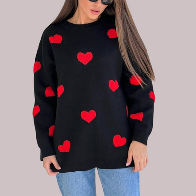 Vayla | Cotton Blend Sweater with Hearts