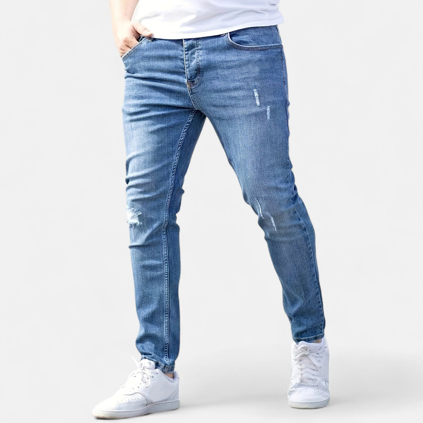 Ermes™ | Slim Fit Jeans with Ripped Design