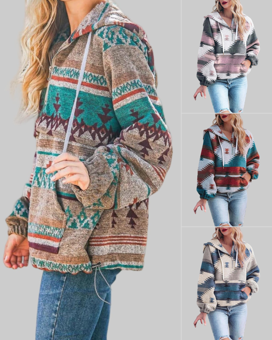 Vayla | Comfy Oversized Zip Up Long Sleeve Hoodie Sweatshirt