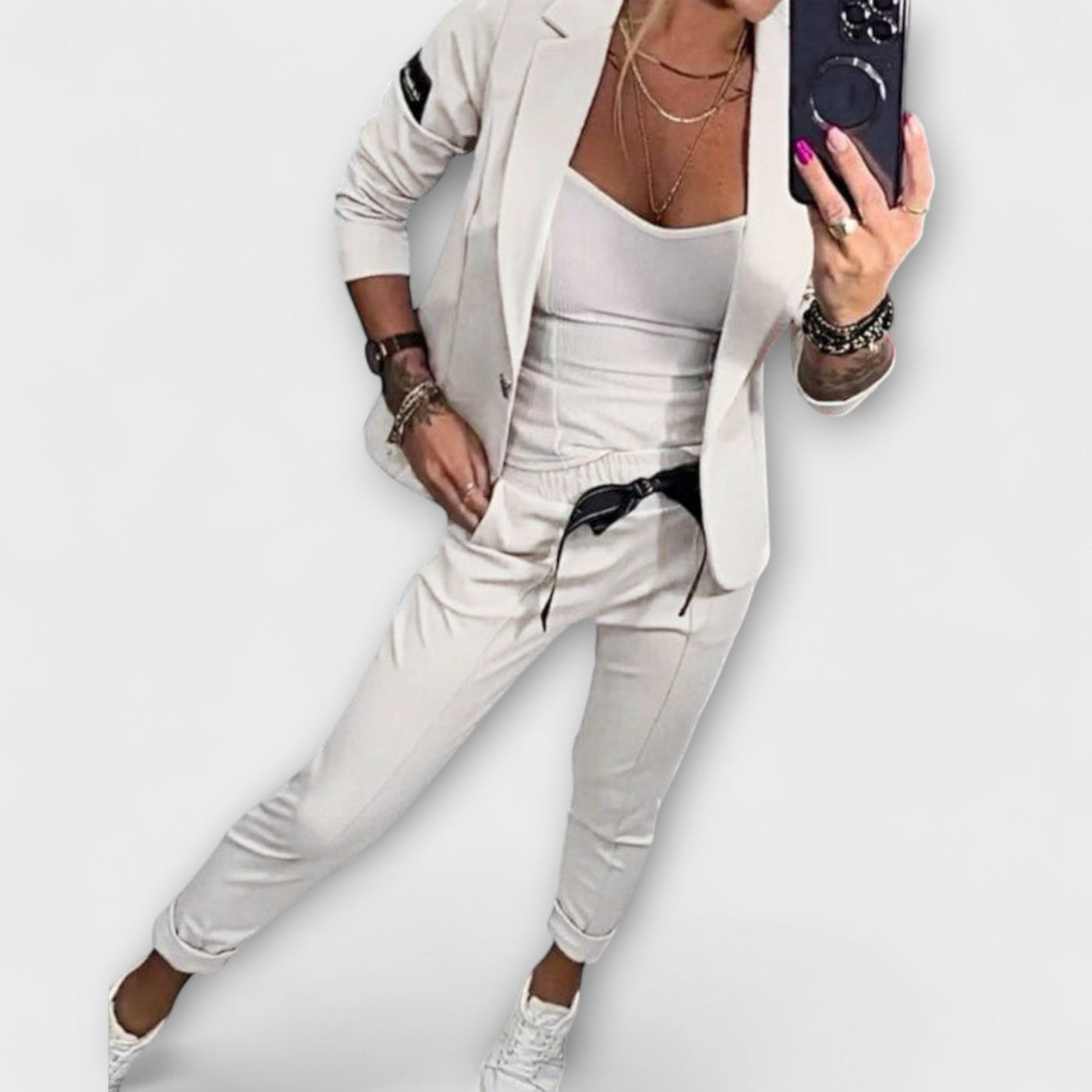 Vayla | Elegant Set of Top, Jacket, and Pants