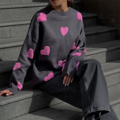 Vayla | Cotton Blend Sweater with Hearts