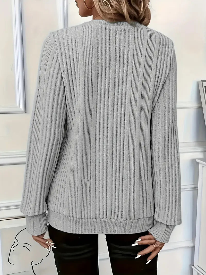 Vayla | Ladies' Zip-Up Rib-Knit Jumper