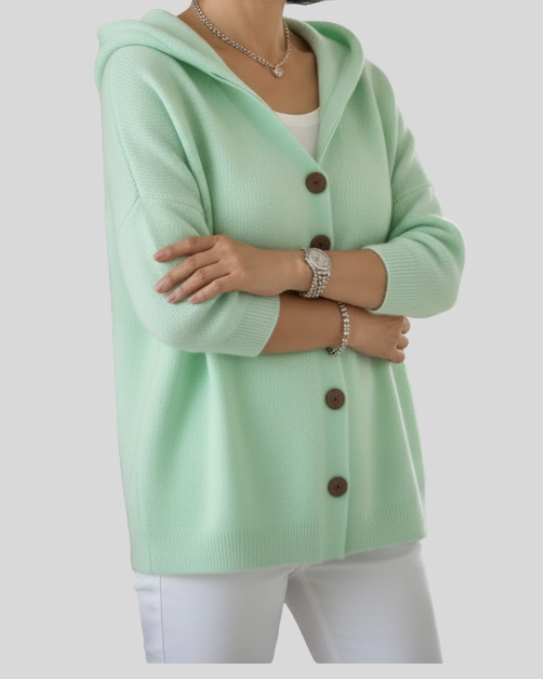 Vayla | Hooded Knit Cardigan – Fresh Elegance, Everyday Comfort