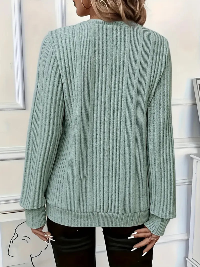 Vayla | Ladies' Zip-Up Rib-Knit Jumper