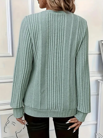 Vayla | Ladies' Zip-Up Rib-Knit Jumper