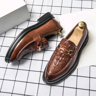 Vayla | Alessandro Veneti Embossed Leather Loafers