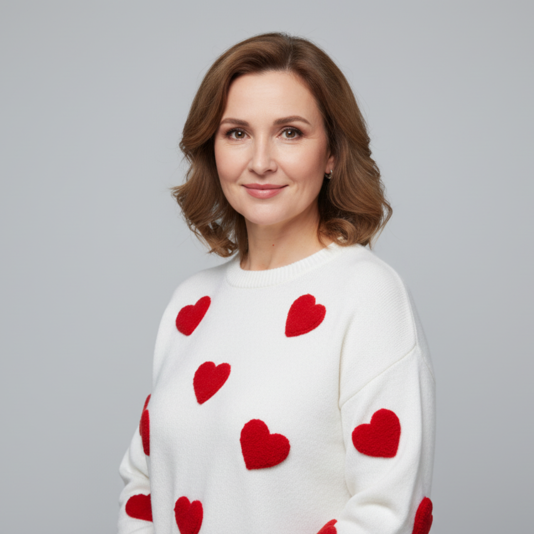 Vayla | Cotton Blend Sweater with Hearts