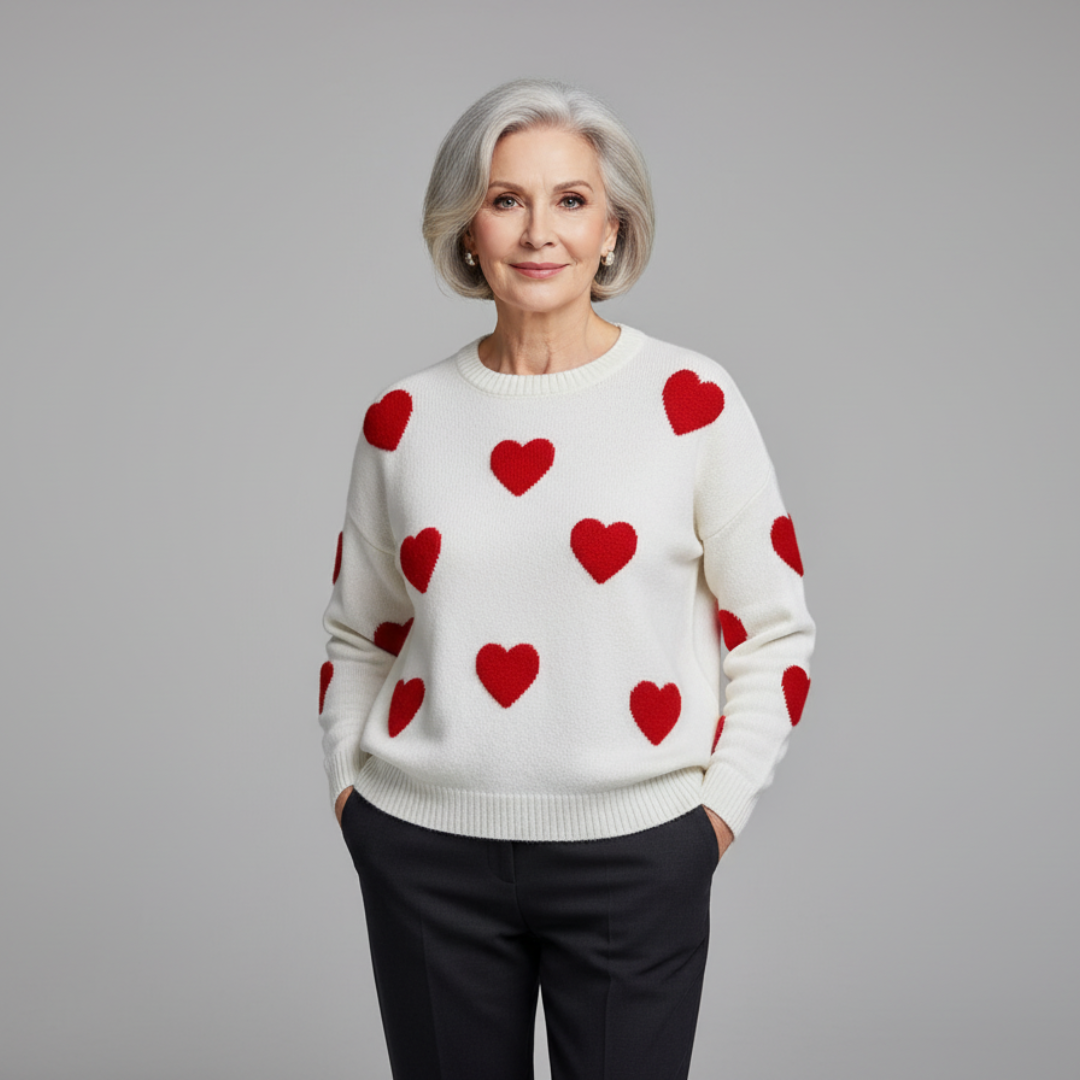 Vayla | Cotton Blend Sweater with Hearts
