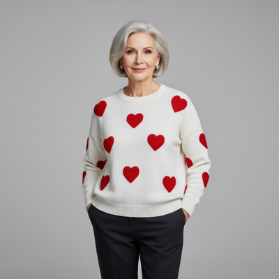 Vayla | Cotton Blend Sweater with Hearts