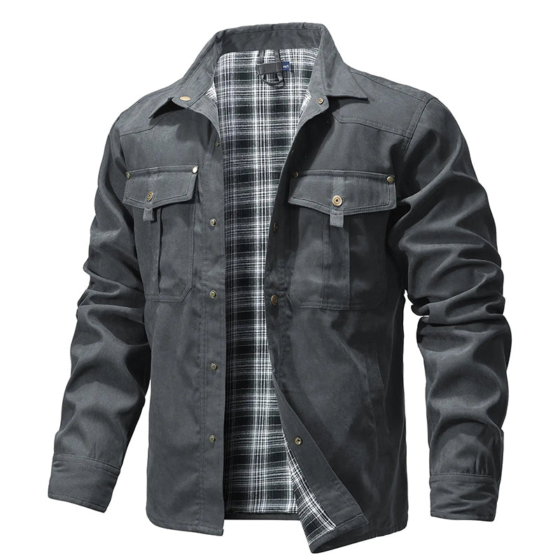 Vayla | Cowboy Flannel Lined Shirt Jacket for Men