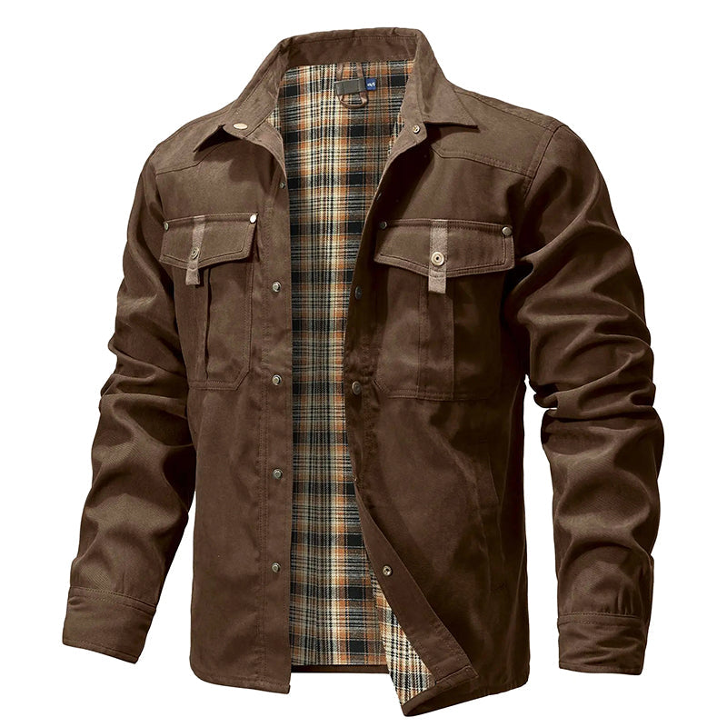 Vayla | Cowboy Flannel Lined Shirt Jacket for Men