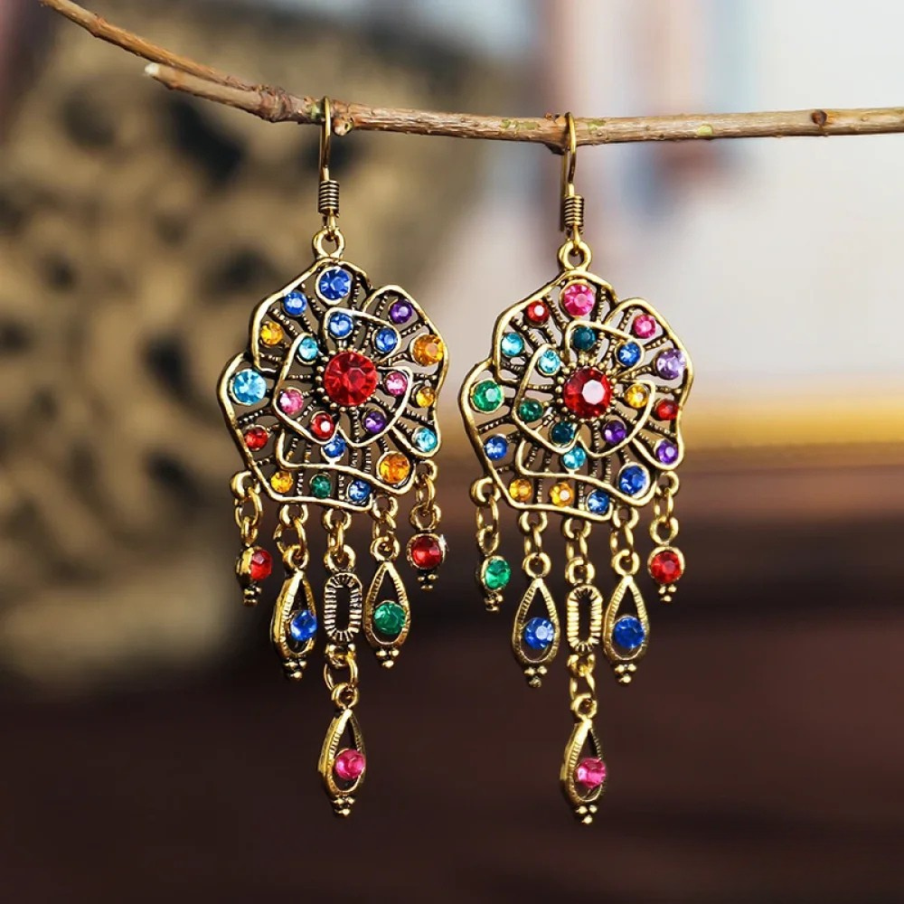 Vayla | Retro Colourful Mandala Earrings