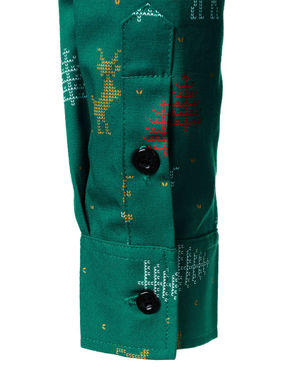 Christmas Tree Moose Green Shirt