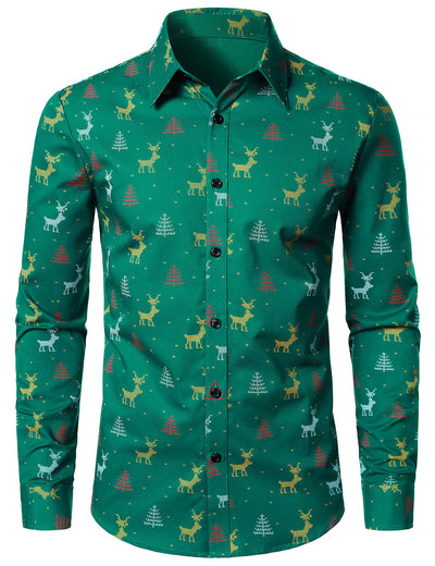 Christmas Tree Moose Green Shirt